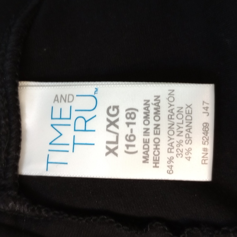 TIME and TRU - Black Stretchy Jegging - Size: XL (16 - 18) - Picture 8 of 8